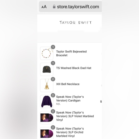 Authentic Taylor Swift TS WASHED BLACK DAD HAT Original Sealed W/ Purple Hearts - Picture 4 of 11